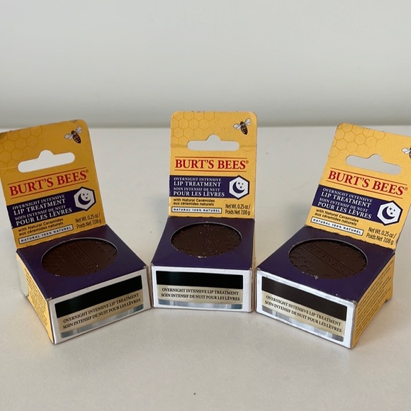 “3 for $30”***Lot of 3 Burt’s Bees overnight intensive lip treatment. BNIB